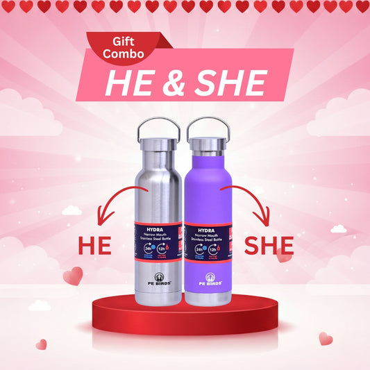 Hydra Steel Lid Steel + Purple (Couple Gift)