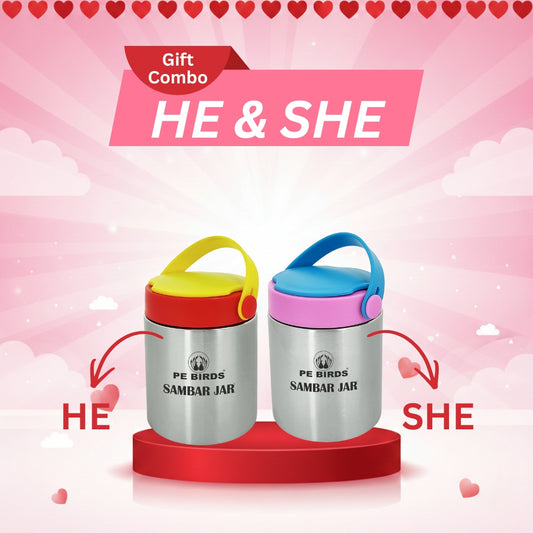 Espresso Sambar Jar Red + Pink (Couple Gift)