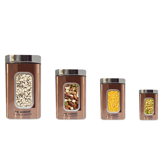 PE BIRDS Copper Square Storage Copper Jar For Kitchen Storage - pebirds-peacocks