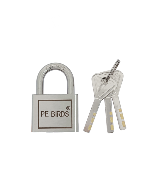 PE Birds Premium SS 304 Stainless Steel Padlock | Heavy-Duty | Rust-Resistant | High Security - pebirds-peacocks