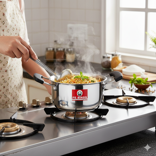 Pe Birds Mini Triply Classic Trio (Sauce Pan + Casserole + Kadai)