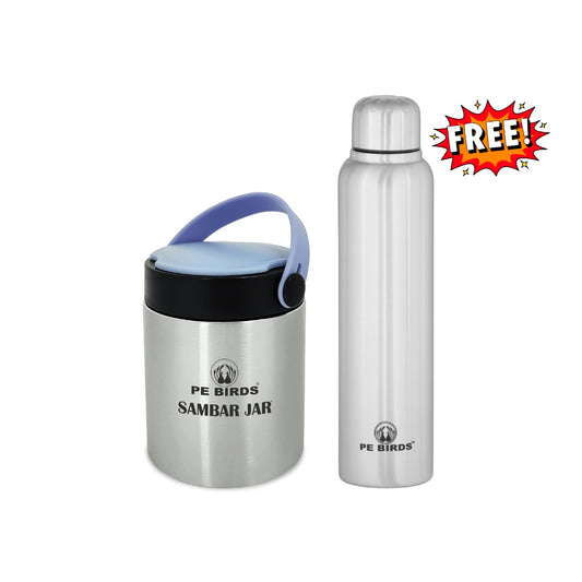 Espresso Broad Mouth Sambar Jar with Water Bottle Free