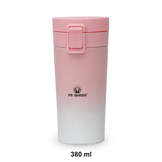PE BIRDS Stainless Steel Sipper cum Food Jar | Travel Mug | Coffee Mug 380ml