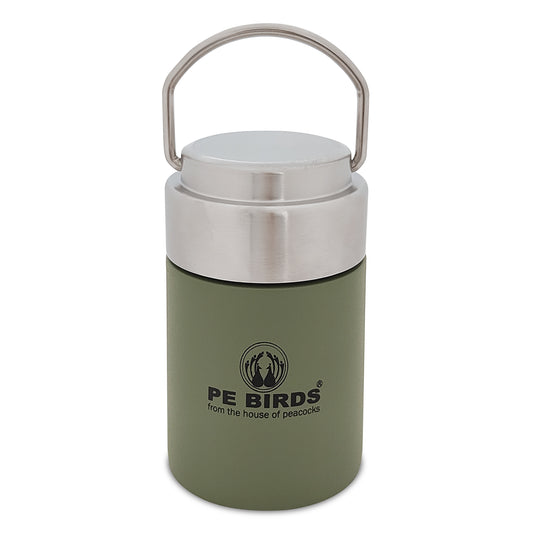 PEBIRDS Flow Insulated Food Jar, Sambar jar | Steel lid soup flask - pebirds-peacocks