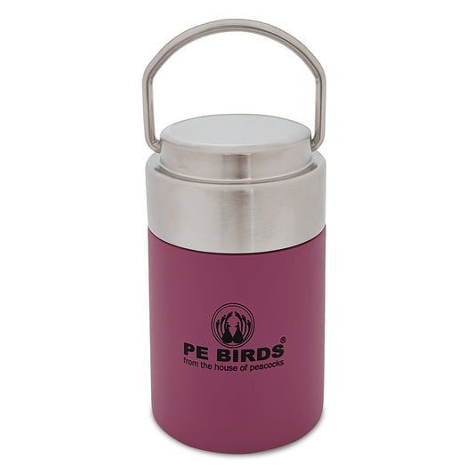 PEBIRDS Flow Insulated Food Jar, Sambar jar | Steel lid soup flask - pebirds-peacocks
