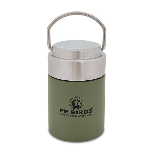 PEBIRDS Flow Insulated Food Jar, Sambar jar | Steel lid soup flask - pebirds-peacocks