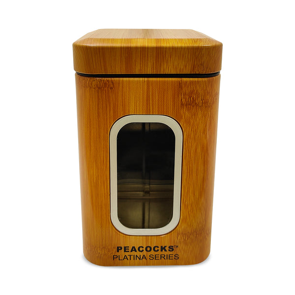PE BIRDS Bamboo Square Bamboo Storage Jar For Kitchen