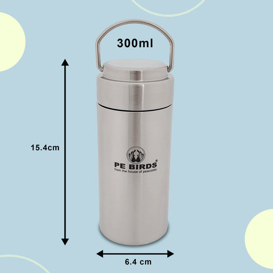 PEBIRDS Flow Insulated Food Jar, Sambar jar | Steel lid soup flask - pebirds-peacocks