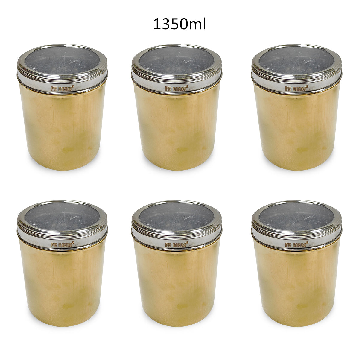 PE BIRDS Ruby Rose gold Storage Jars Pack of 6