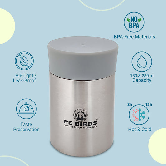 PEBIRDS Galaxy Sambar Jar, Insulated Food Jar - pebirds-peacocks