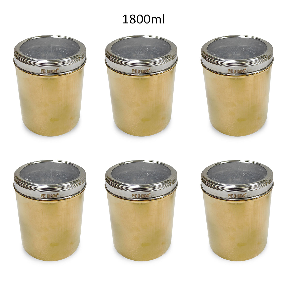 PE BIRDS Ruby Rose gold Storage Jars Pack of 6