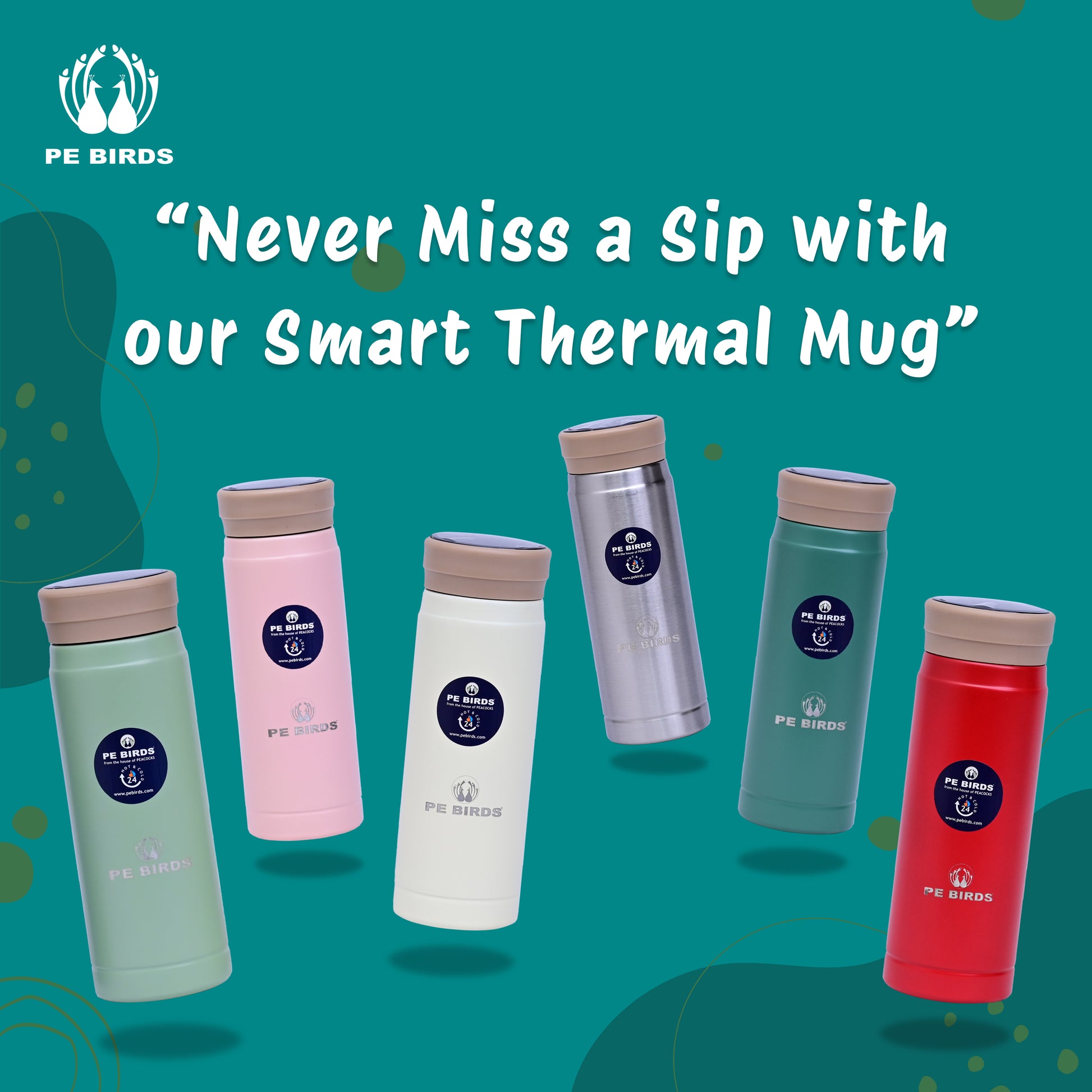 PE BIRDS Smart vacuum insulated thermal mug