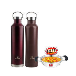 Pe Birds Hydra Flask with Mini Kadai Free (1000ml+1000ml)