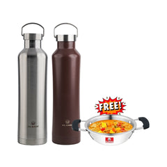 Pe Birds Hydra Flask with free Mini Kadai (1000ml+1000ml)