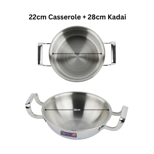 Pe Birds Germ Free Combo (Casserole + Kadai)