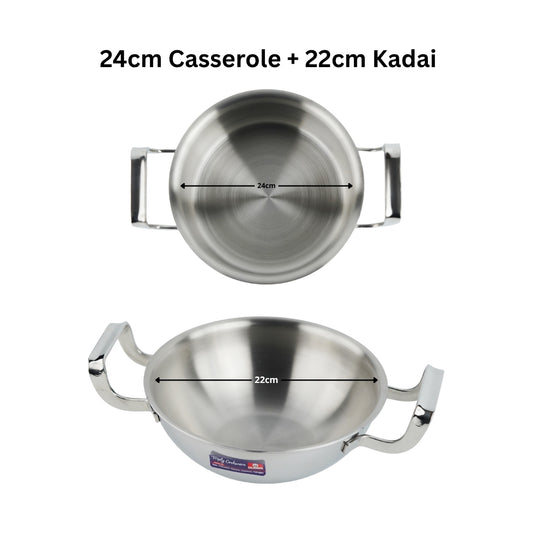 Pe Birds Germ Free Combo (Casserole + Kadai)