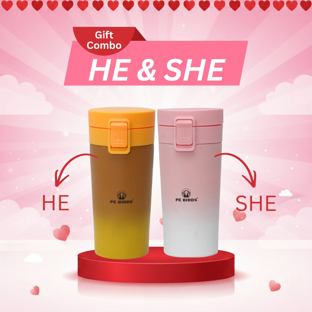 Food Jar Orange + Pink(Couple Gift) - pebirds-peacocks