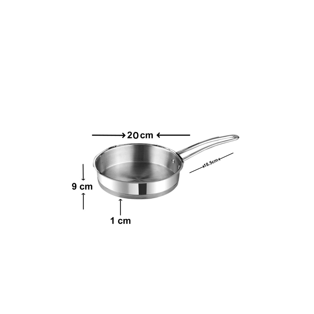 Deluxe Combo Set of 3 Pcs - Frypan 20cm+ Sauce Pan 18 cm+ Kadai 28 cm Sandwich Bottom