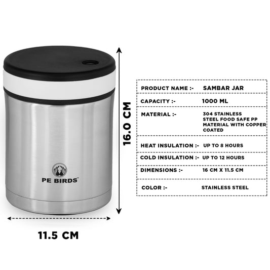 Jumbo Sambar Jar 1000ml Free with 2 containers