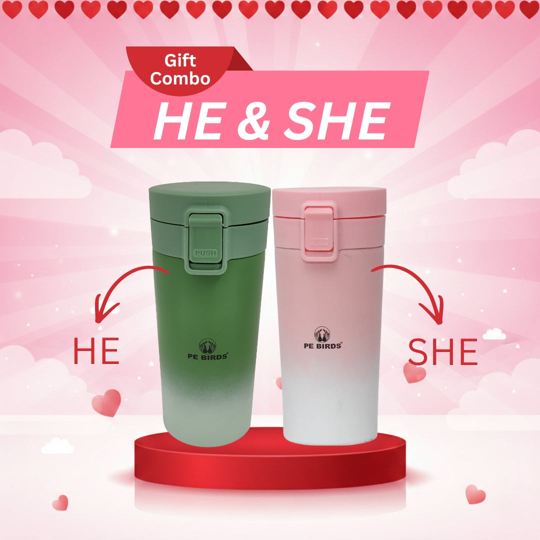 Food Jar Green + Pink(Couple Gift) - pebirds-peacocks