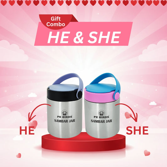 Espresso Sambar Jar Black + Pink(Couple Gift)
