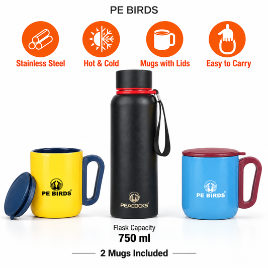 Ora Flask with 2 Coffee Mug Free