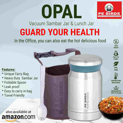 Opal Heavy Duty Vaccum Sambar Jar 550ml with Unique Carry Bag