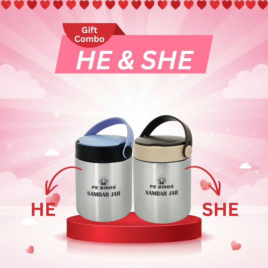 Espresso Sambar Jar Black + Beige (Couple Gift)