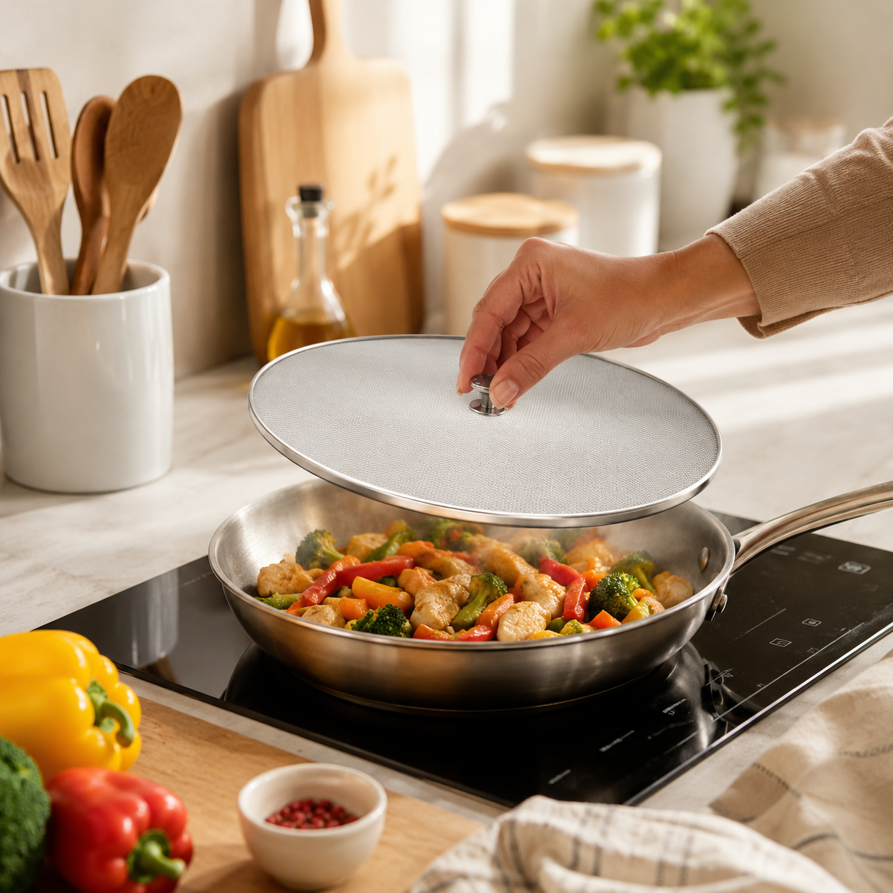Stainless Steel Mesh Food Cover Lids Set of 6