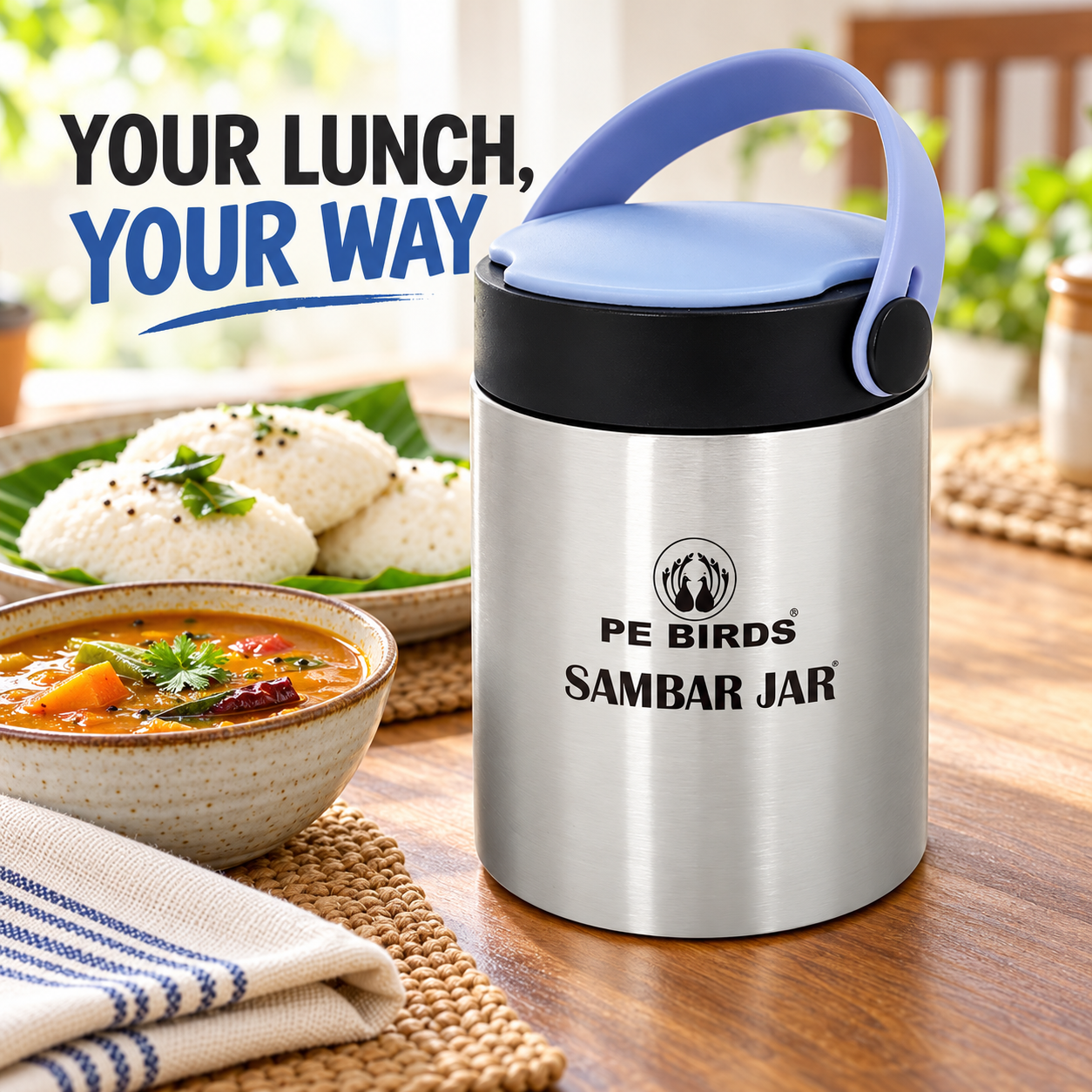 Broad mouth ESPRESSO SAMBAR JAR|PE BIRDS SAMBAR JAR