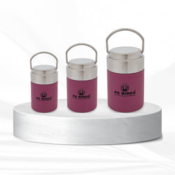 Pe Birds Flow Samabr Jar Set of 3 (180ml + 220ml + 300ml) Pink