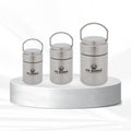 Pe Birds Flow Sambar Jar Set of 3 - Steel