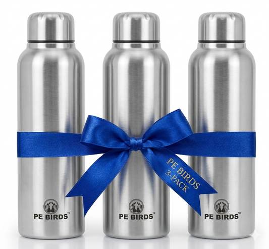 Pony Fridge Stainless Steel Water Bottle (Pack of 3) 600ml