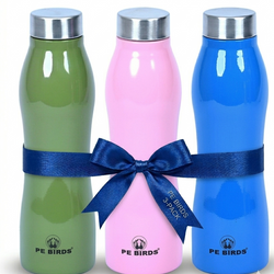 Pe Birds Zircon Stainless Steel Water Bottle 1000ml - BPA-Free (Pack of 3)
