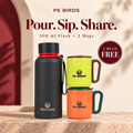 Ora Flask with 2 Coffee Mug Free