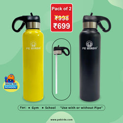 PEBIRDS PEPPY Stainless Steel Sipper Bottle 600ml -  BPA-Free