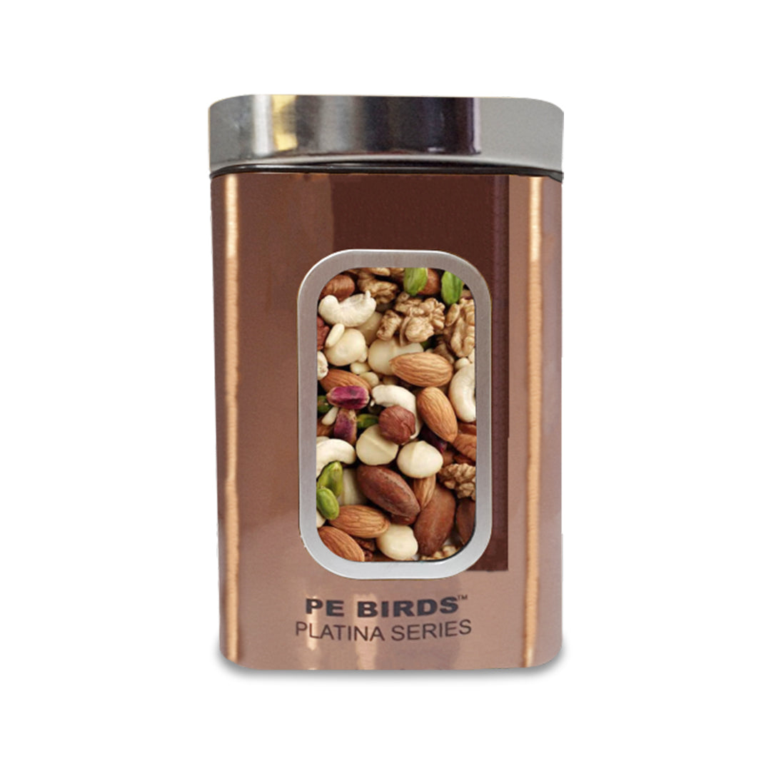 PE BIRDS Copper Square Storage Copper Jar For Kitchen Storage