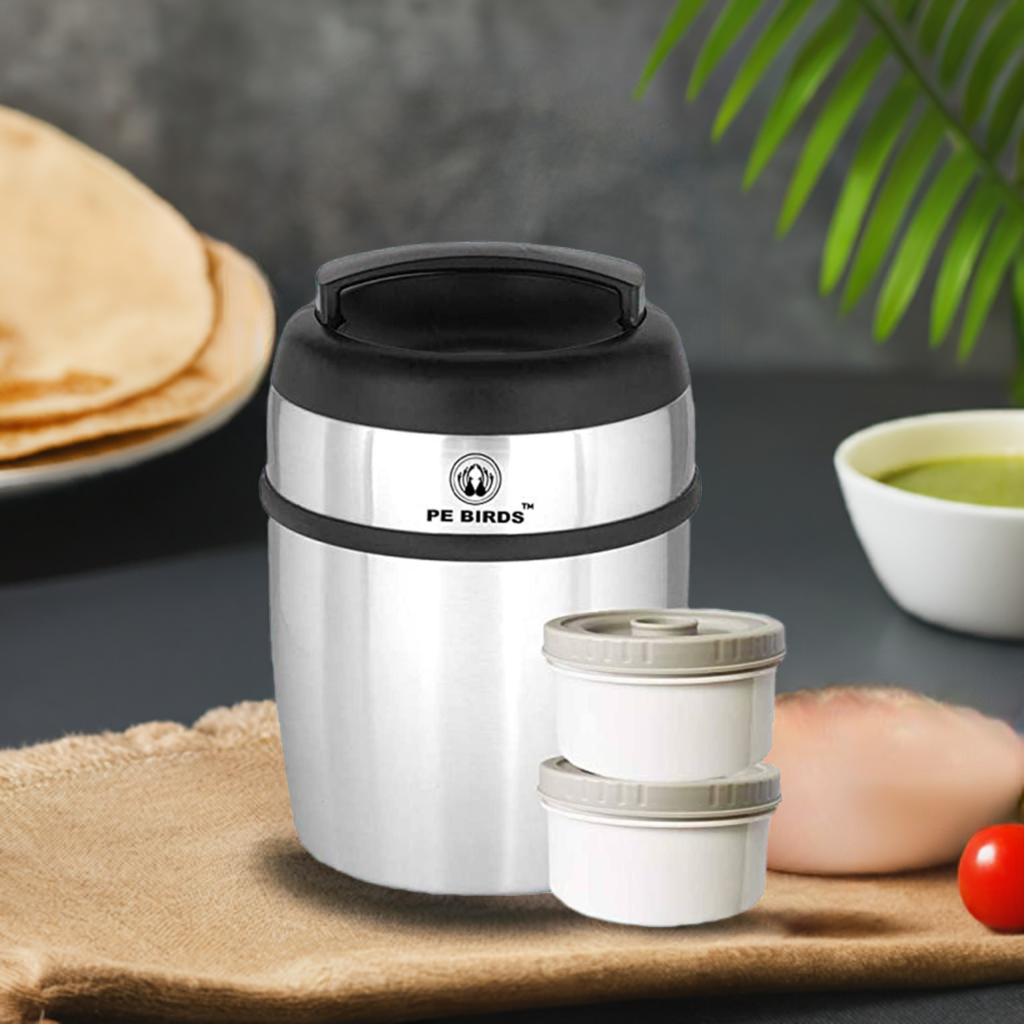 PE BIRDS Jumbo Sambar Jar 1500 ml  with 2  Food Grade Microvan Containers - pebirds-peacocks