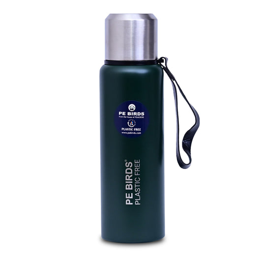 PE BIRDS  Steel O Steel Vacuum Flask | Say no to plastic LID - pebirds-peacocks