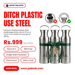 Pe Birds Maxo 750ml Steel Lid (Pack of 3)