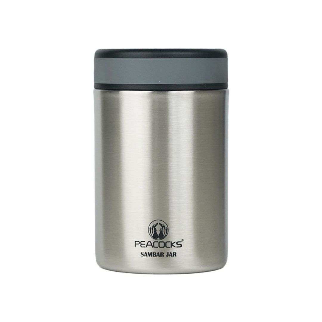 Peacocks Stainless Steel Double Wall Food Sambar Jar 260ml