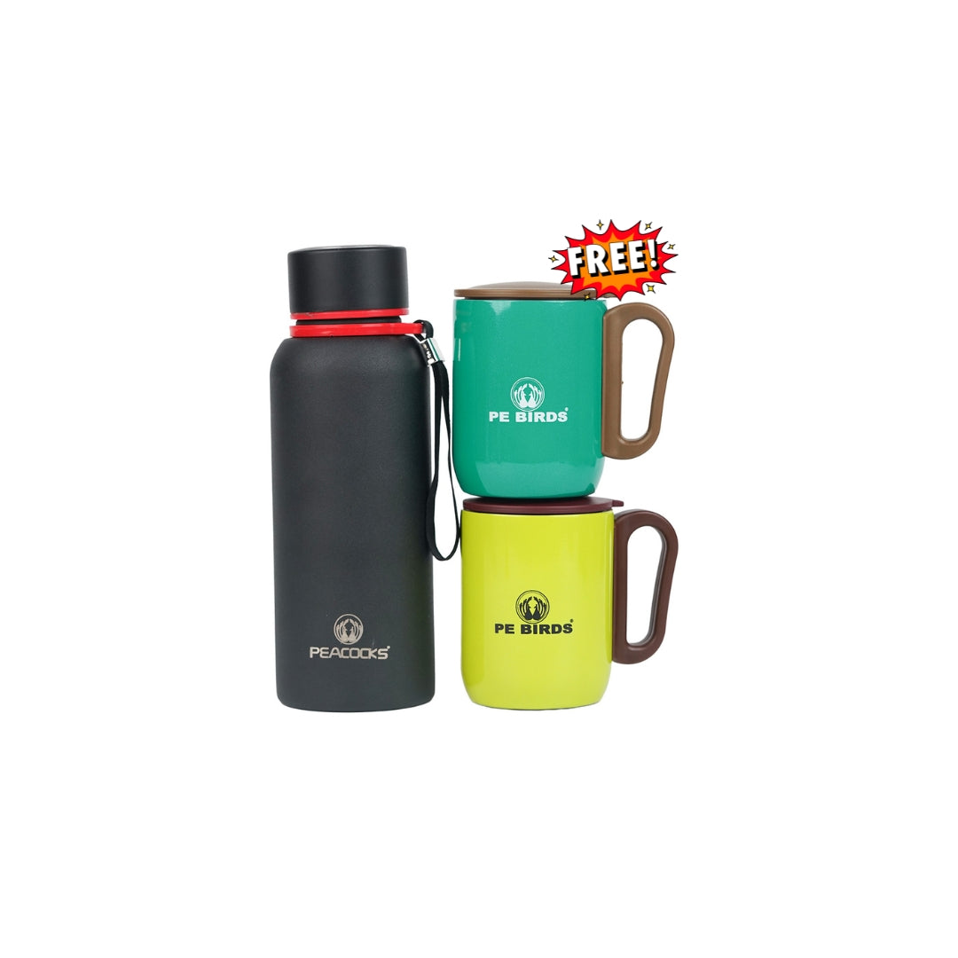Ora Flask with 2 Coffee Mug Free