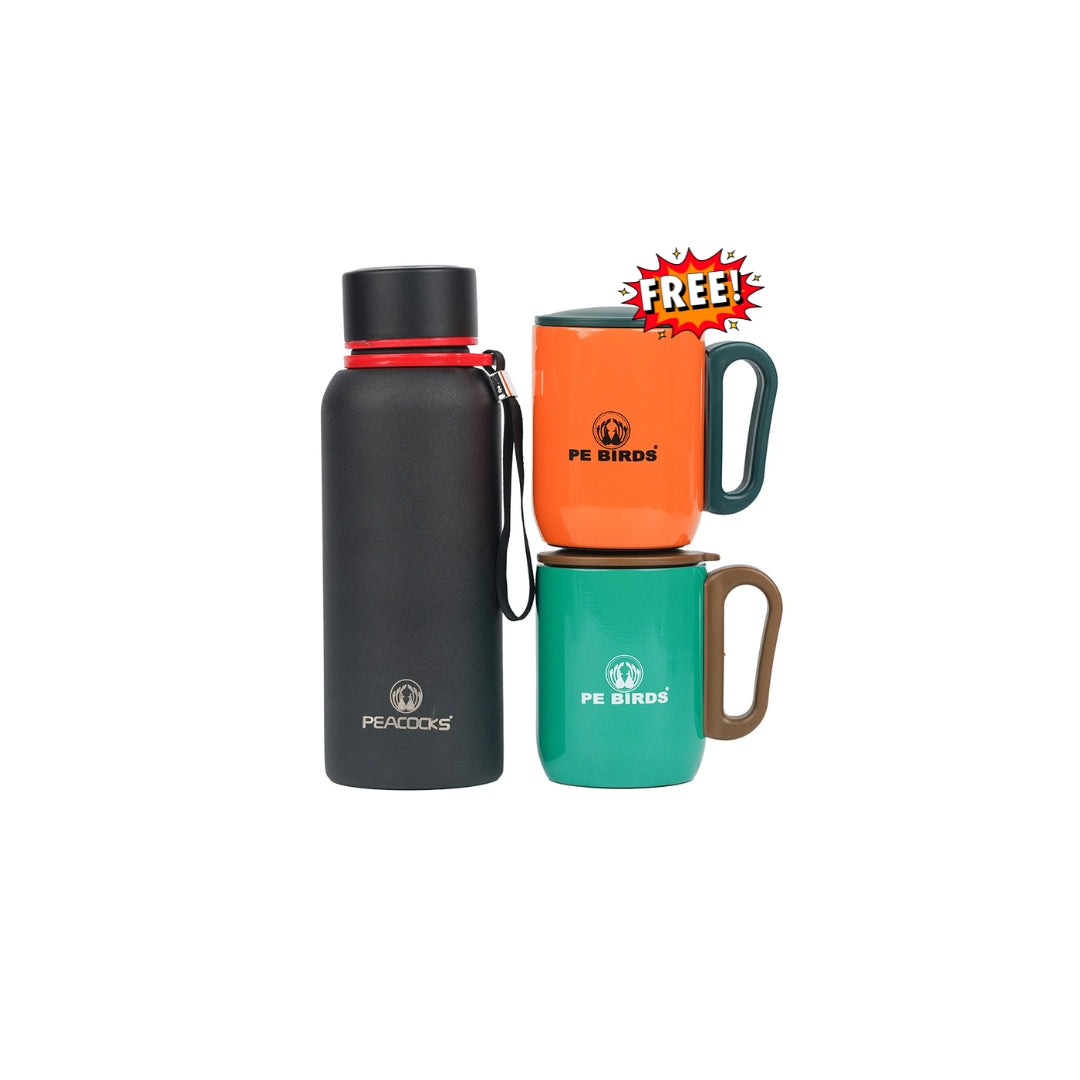 Ora Flask with 2 Coffee Mug Free