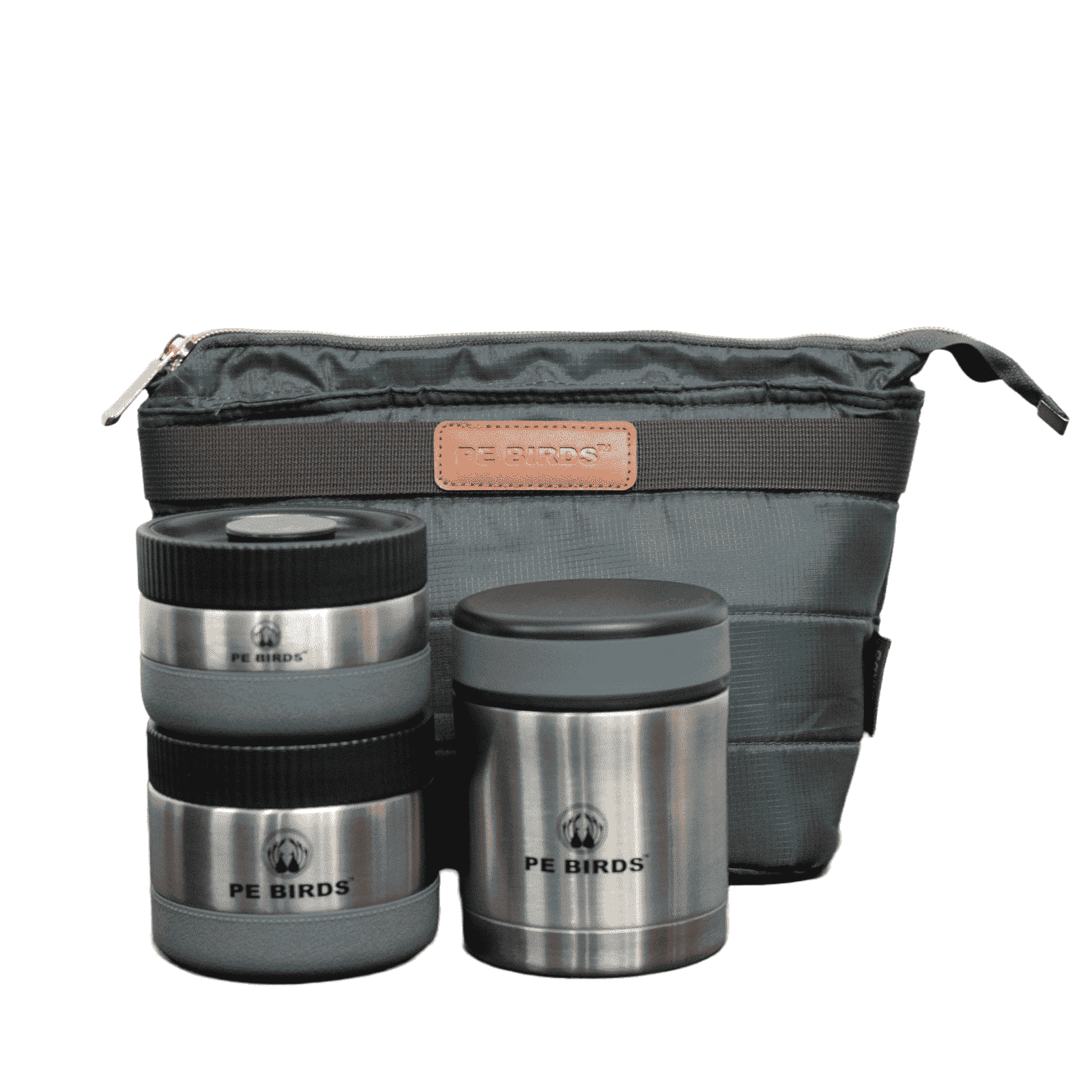 PeBirds Sambar Jar Nutri kit Lunch boxes 350ml Insulated food jar & 400ml & 300ml steel containers (It won't keep food hot)