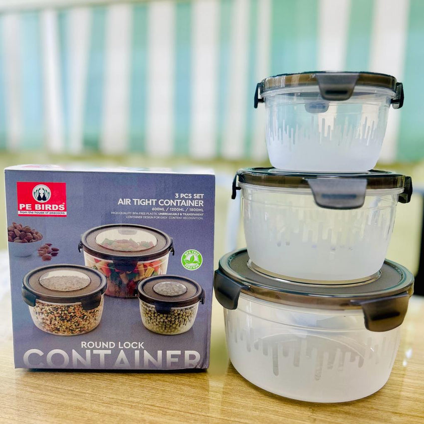 3-Piece Round Airtight Container Set