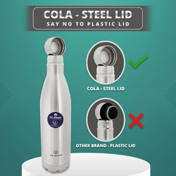 Steel cap Double Wall  Cola Vacuum Flask  | Say No to plastic lid