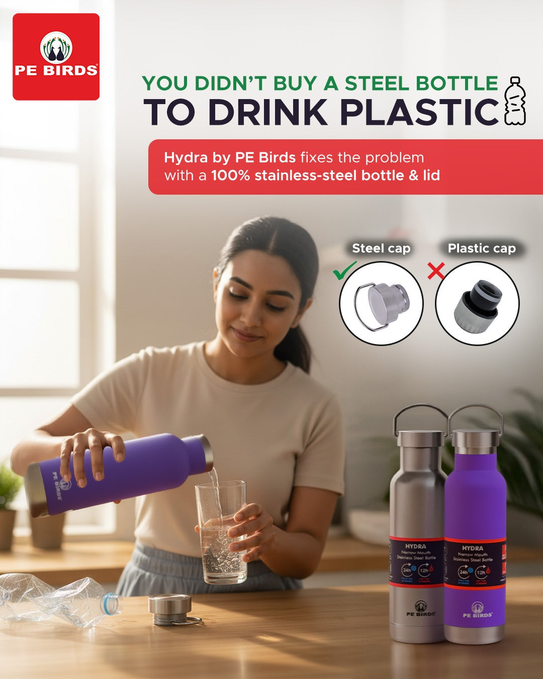 Pe Birds The Meal & Sip   (Pluto 350ml & Hydra 500 ml)