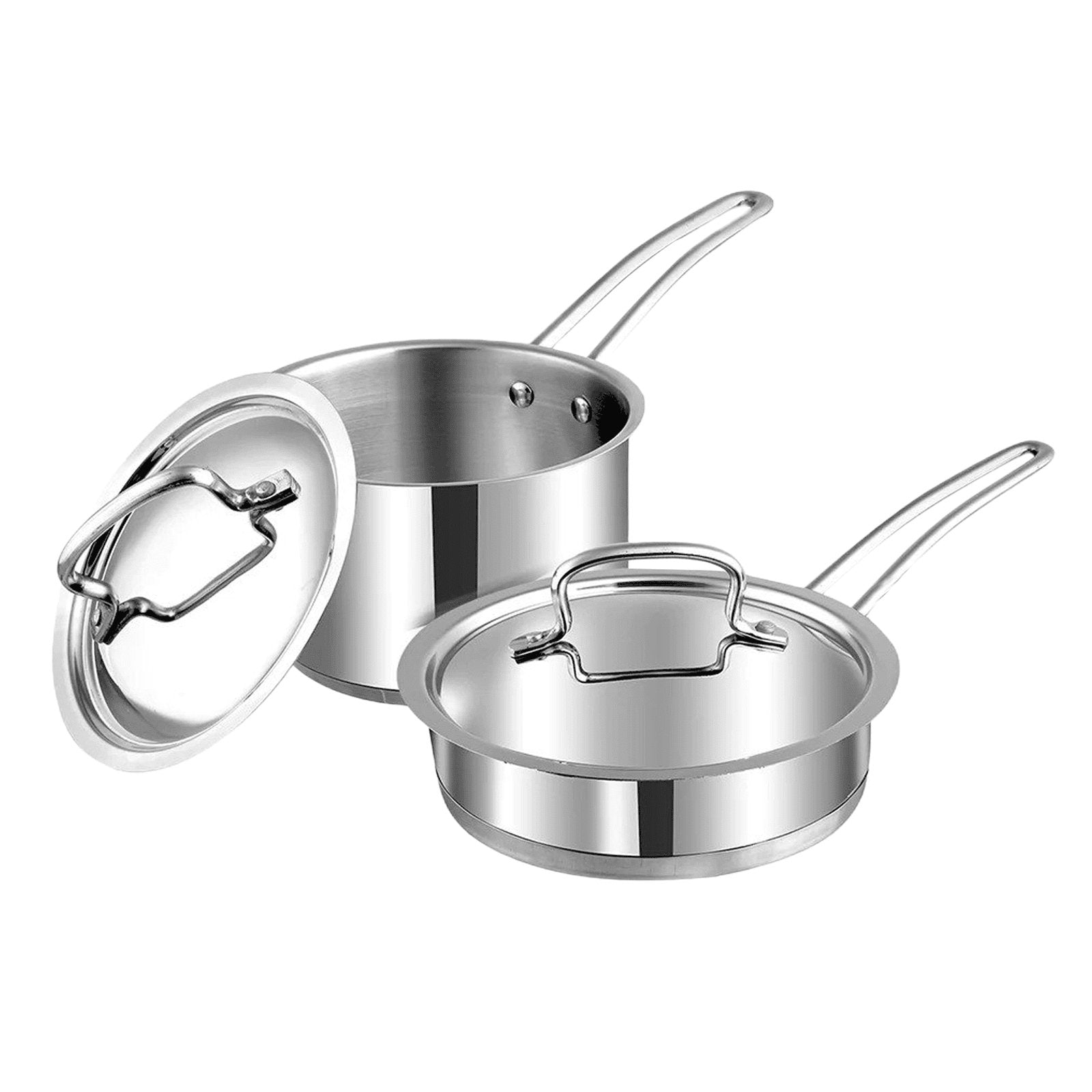 Deluxe Combo Set of 2 Pcs - Frypan 18cm and Sauce Pan 18 Cm Sandwich Bottom - pebirds - peacocks