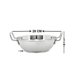 Deluxe Combo Set of 3 Pcs - Frypan 22cm+ Sauce Pan 18 cm+ Kadai 28 cm Sandwich Bottom - pebirds - peacocks