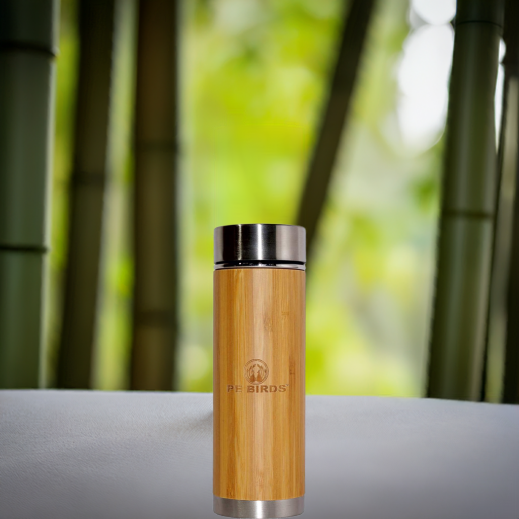 PE BIRDS Bamboo Vacuum Flask - pebirds-peacocks